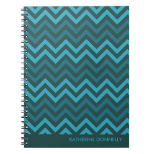 Teal Chevrons Zigzag Designer Journal/Notebook Notebook
