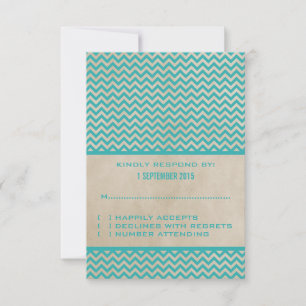 Teal Chic Chevron Response Card