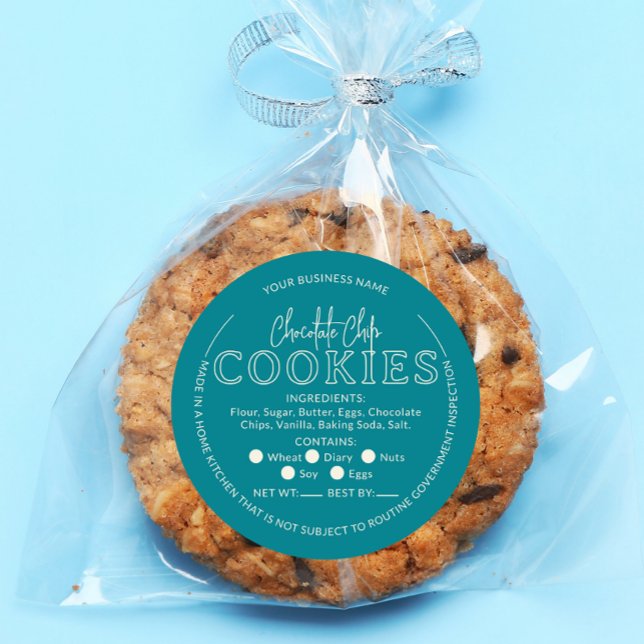 Teal Chocolate Chip Cookies Cottage Sticker (Creator Uploaded)