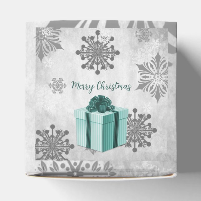 Teal Christmas Gift Favour Box (Top)