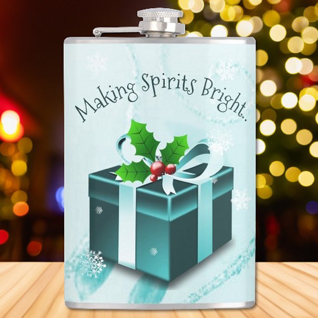 Teal Christmas Gift Flask (Teal Christmas Gift Flask)