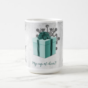 Teal Christmas Gift Holiday Mug