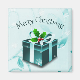 Teal Christmas Gift Magnet