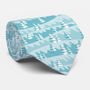 Teal Christmas Trees Tie