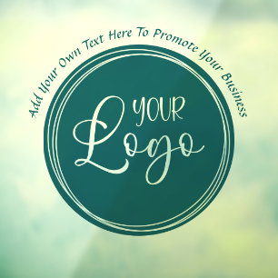 Teal Circle Business Logo Promotional Curved Text