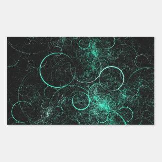 Teal Circles Rectangular Sticker