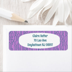 Teal Circuit Lines  Return Address Label