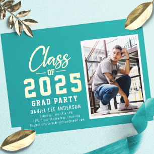Teal Class of 2025 Photo Graduation Party