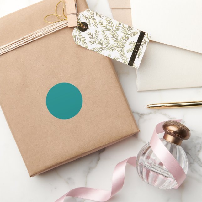 Teal Classic Round Sticker (Gifting)