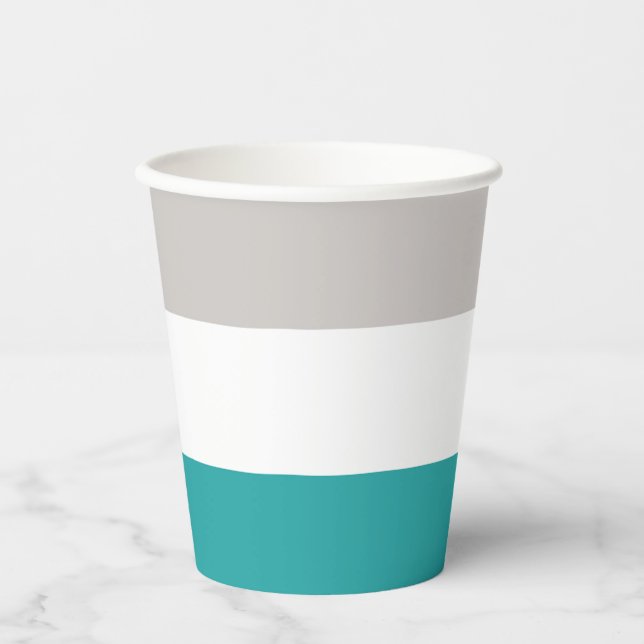 Teal, Clay and White Paper Cups (Front)