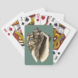 Teal Conch Shell Playing Cards