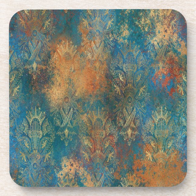Teal Cooper Patina   Coaster (Front)