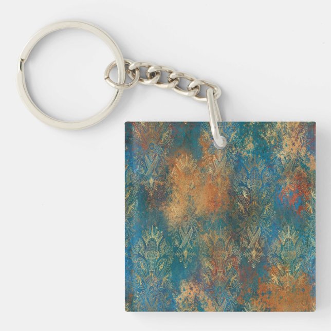Teal Cooper Patina    Key Ring (Front)