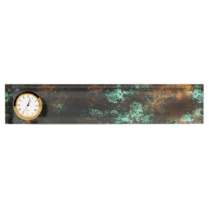 Teal Cooper Patina Metallic Nameplate