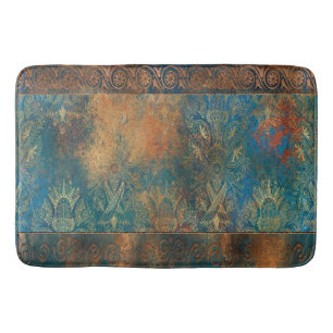 Teal Cooper Turquoise Patina     Bath Mat