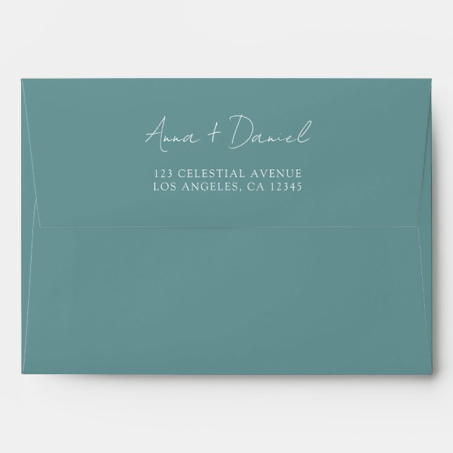 Teal Coordinate Wedding Envelope (Back (Top Flap))