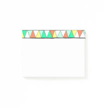 Teal Coral Yellow Zigzag Triangle Notes