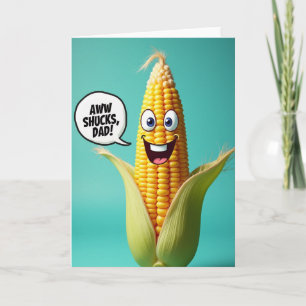 Teal Corn Aww Shucks Dad Card