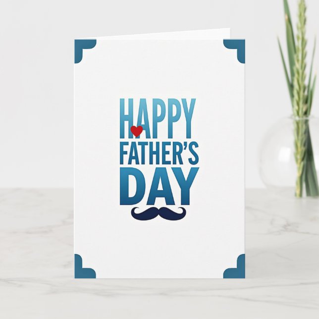 Teal Corner Fathers Day Card (Front)