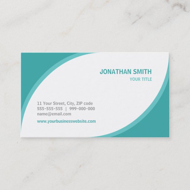 Teal Corners business card (Front)