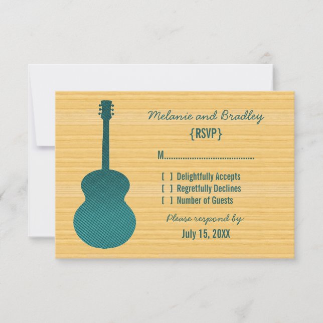 Teal Country Guitar Response Card (Front)