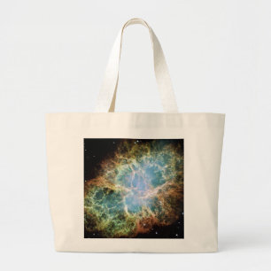 Teal Crab Nebula Large Tote Bag