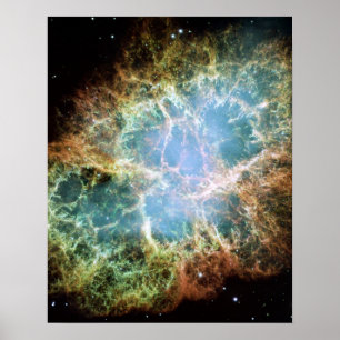 Teal Crab Nebula Poster