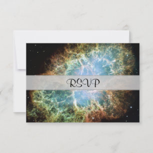 Teal Crab Nebula RSVP Card
