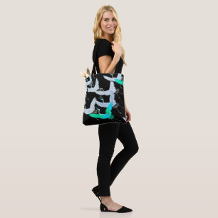 Teal Cranes in Flight  Tote Bag