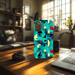Teal & Cream Tranquil  Geometric Art Phone Case