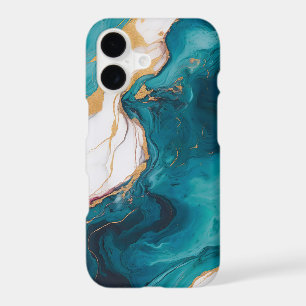 Teal & Crimson Marble Elegance