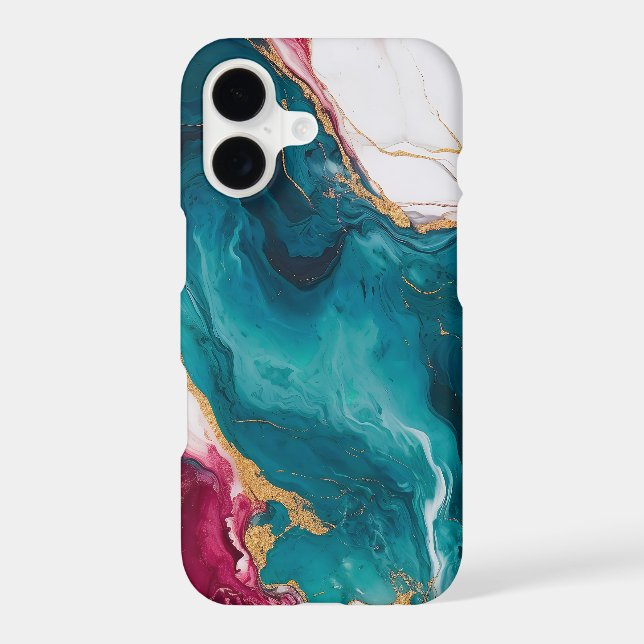 Teal & Crimson Marble Elegance (Back)