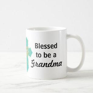 Teal Cross Blessed to be a Grandma Mug