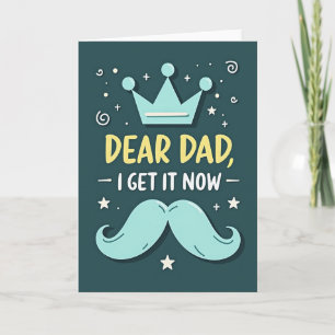 Teal Crown Dear Dad Card