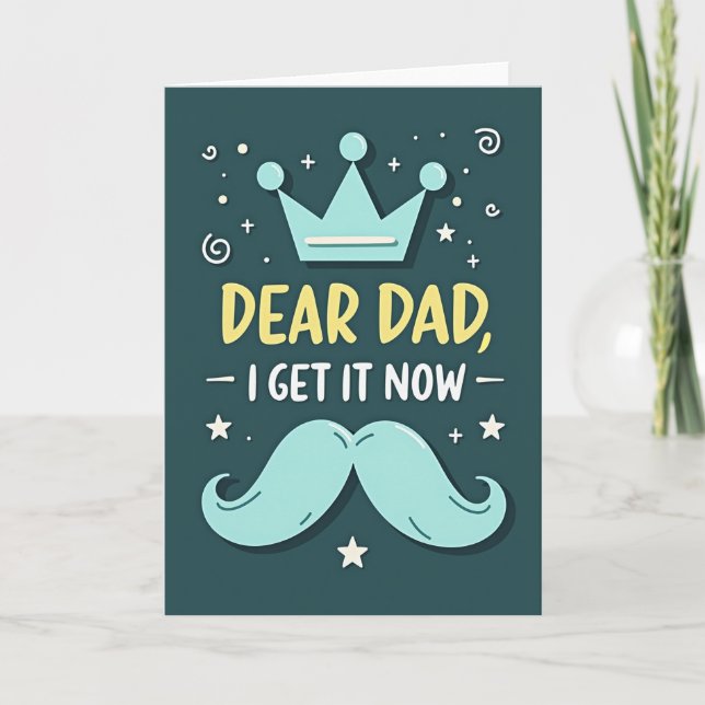 Teal Crown Dear Dad Card (Front)