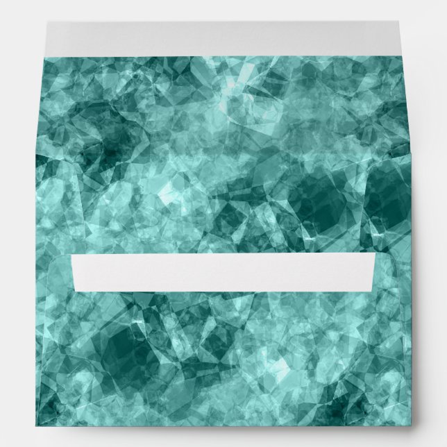 Teal Crumpled Texture Envelope (Back (Bottom))