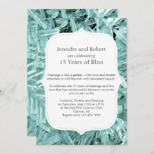 Teal Crystal 15th Anniversary Invitation