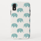 Teal Cute Elephant Pattern