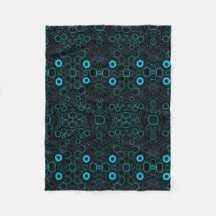 Teal Cyber Circles Blanket