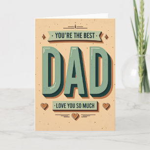 Teal Dad Best Vintage Style Card