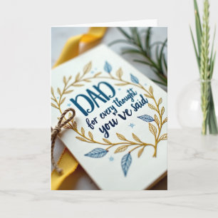 Teal Dad Floral Fathers Day Card
