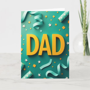 Teal Dad Shapes Fathers Day Card