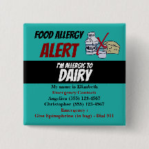 Teal Dairy Food Allergy Alert Warning