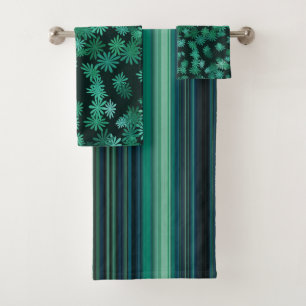 Teal Daisies Bath Towel Set