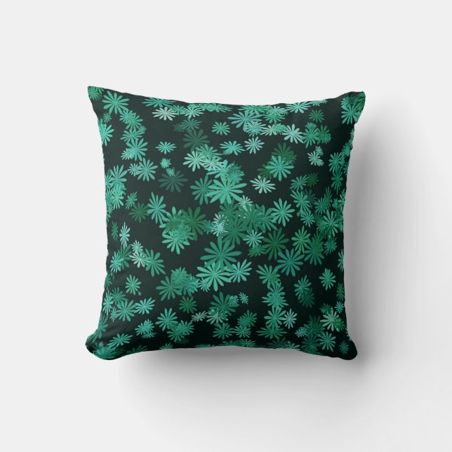 Teal Daisies Cushion (Front)