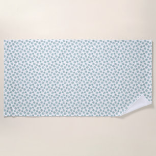 Teal Daisies Outline Beach Towel