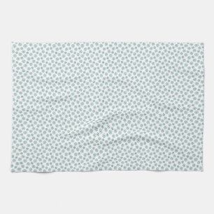Teal Daisies Outline Tea Towel