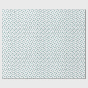 Teal Daisies Outline Wrapping Paper