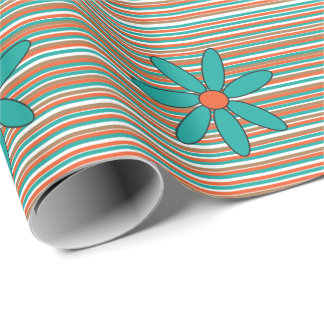 Teal Daisy Wrapping Paper