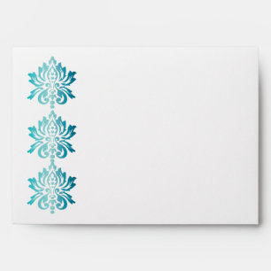 Teal Damask Envelope